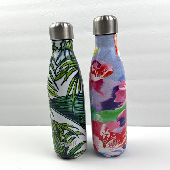 S’well Stainless Vacuum Insulated 17oz Bottle Lilac Posy & Resort Prints Bundle - Picture 1 of 9
